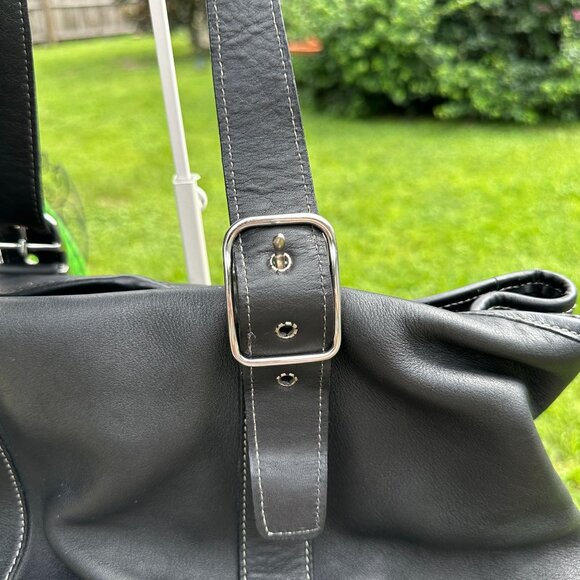 Coach Black Leather Slouch Satchel Shoulder Bag - Picture 5 of 10